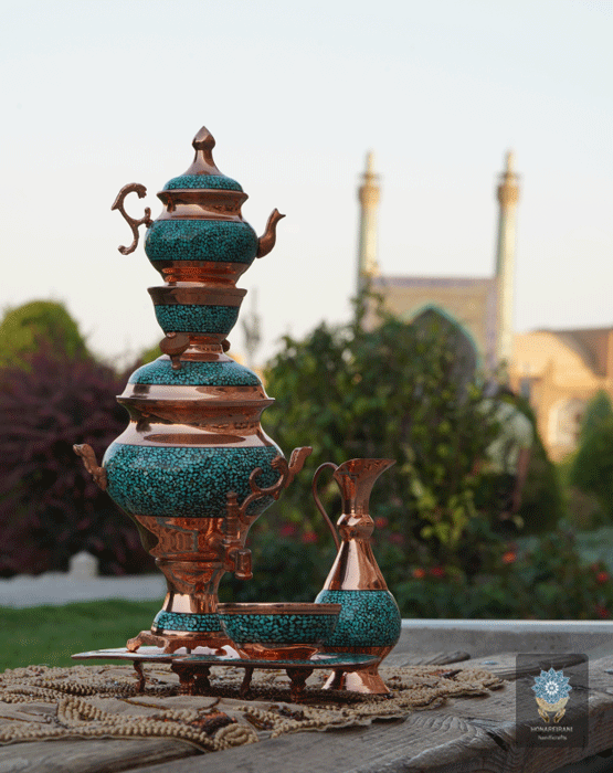 Turquoise samovar and teapot
